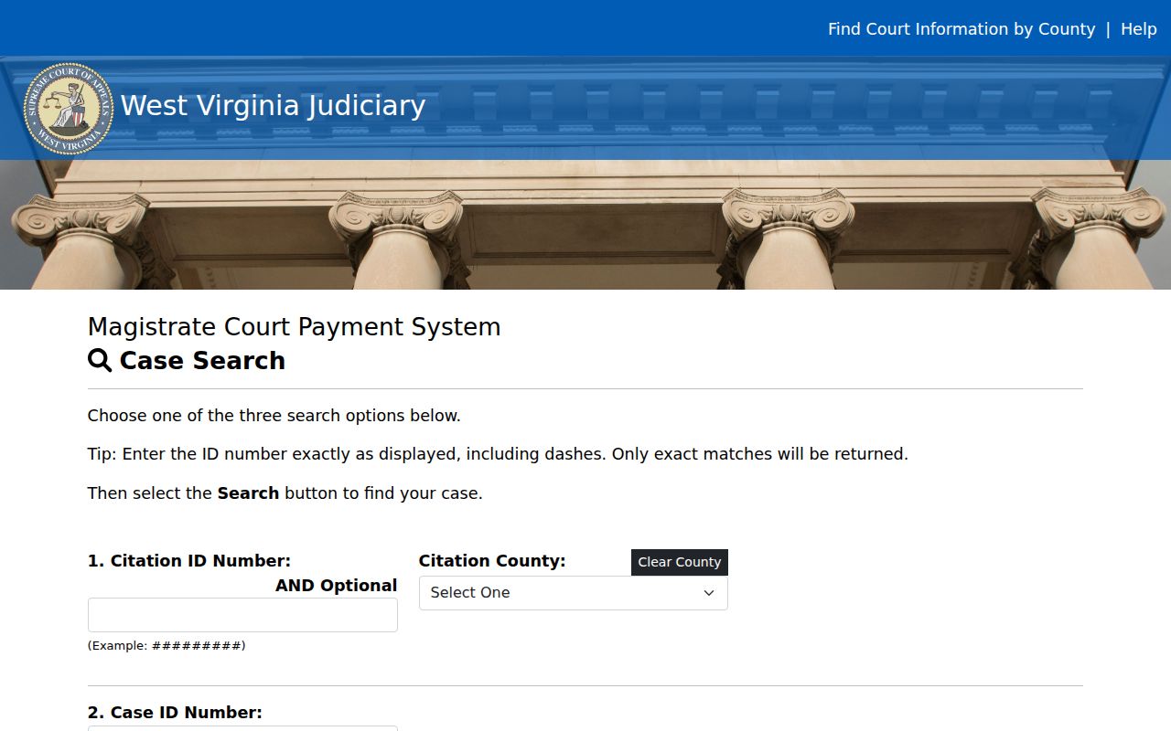 Marshall County traffic court citation and payment lookup