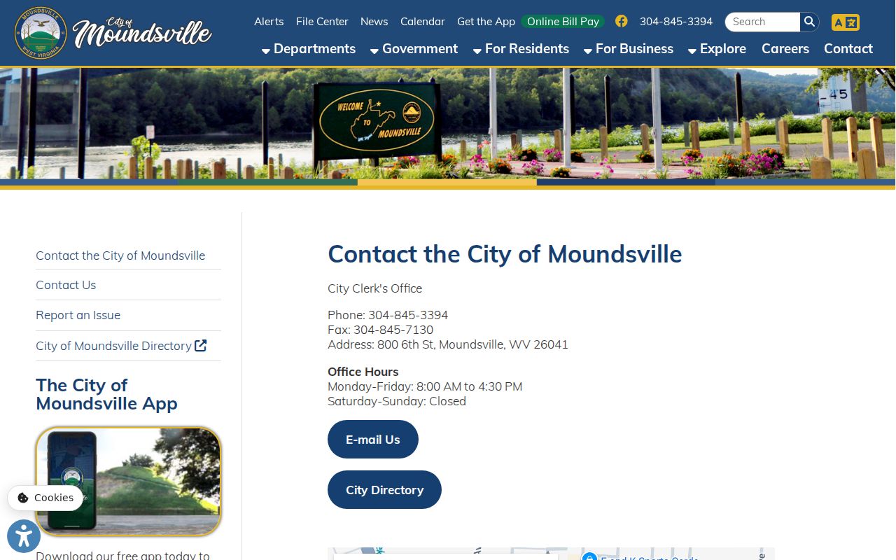 Moundsville court records city clerk contact details